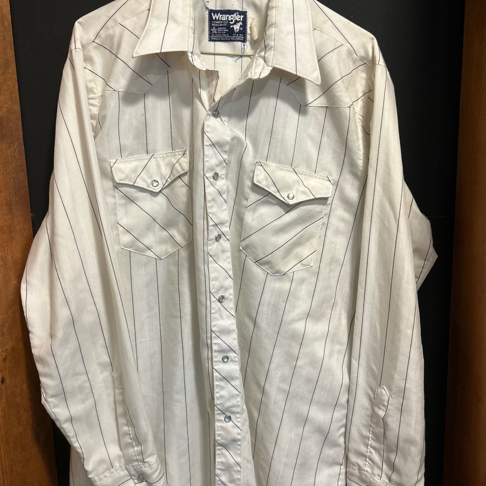 Wrangler White and Black Striped Shirt
